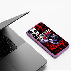 Чехол iPhone 11 Pro матовый БЕРСЕРК BERSERK GUTS, цвет: 3D-фиолетовый — фото 2