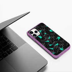 Чехол iPhone 11 Pro матовый Колючий Cactus, цвет: 3D-фиолетовый — фото 2