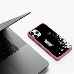Чехол iPhone 11 Pro матовый Velial squad паттерн рук, цвет: 3D-малиновый — фото 2
