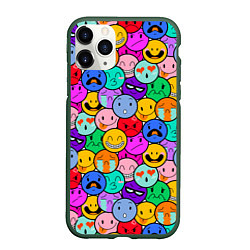 Чехол iPhone 11 Pro матовый Sticker bombing смайлы маленькие