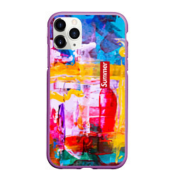 Чехол iPhone 11 Pro матовый Импрессионизм Лето Абстракция Impressionism Summer, цвет: 3D-фиолетовый