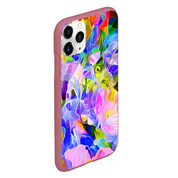 Чехол iPhone 11 Pro матовый Красочный цветочный узор Весна - Лето 2023 Colorfu, цвет: 3D-малиновый — фото 2