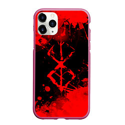 Чехол iPhone 11 Pro матовый КЛЕЙМО ЖЕРТВЫ - BERSERKБЕРСЕРК, цвет: 3D-малиновый