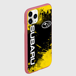 Чехол iPhone 11 Pro матовый СУБАРУ - SUBARU Желтые пятна, цвет: 3D-малиновый — фото 2