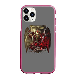 Чехол iPhone 11 Pro матовый Blood Angels symbol, цвет: 3D-малиновый