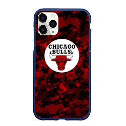 Чехол iPhone 11 Pro матовый CHICAGO BULLS ЧИКАГО БУЛЛС NBA, цвет: 3D-тёмно-синий