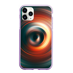 Чехол iPhone 11 Pro матовый Цветные круги - Black hole, цвет: 3D-сиреневый