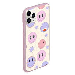 Чехол iPhone 11 Pro матовый СМАЙЛИКИ В СТИЛЕ 70х, цвет: 3D-розовый — фото 2