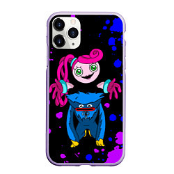 Чехол iPhone 11 Pro матовый Poppy Playtime Хагги Вагги и Мама Длинные Ноги, цвет: 3D-светло-сиреневый