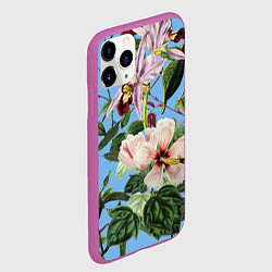 Чехол iPhone 11 Pro матовый Цветы Сине-Цветочный Букет, цвет: 3D-фиолетовый — фото 2