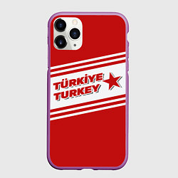Чехол iPhone 11 Pro матовый Надпись Турция на турецком и английском языках, цвет: 3D-фиолетовый