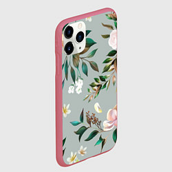 Чехол iPhone 11 Pro матовый Цветы Цветочный Букет, цвет: 3D-малиновый — фото 2