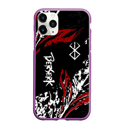 Чехол iPhone 11 Pro матовый BERSERK BLACK MASK - БЕРСЕРК ЧЁРНАЯ МАСКА, цвет: 3D-фиолетовый