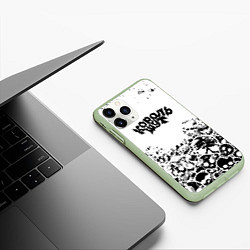 Чехол iPhone 11 Pro матовый Король и шут черепа, цвет: 3D-салатовый — фото 2