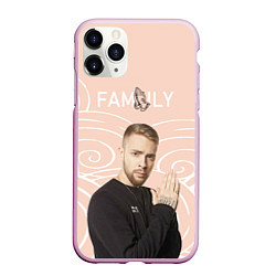 Чехол iPhone 11 Pro матовый Egor kreed: Family бесшовный узор, цвет: 3D-розовый