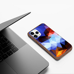 Чехол iPhone 11 Pro матовый Абстрактный цветной узор из треугольников Abstract, цвет: 3D-коричневый — фото 2