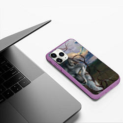 Чехол iPhone 11 Pro матовый IN COLD wolf without logo, цвет: 3D-фиолетовый — фото 2