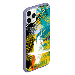 Чехол iPhone 11 Pro матовый Абстрактные мазки цветной краской strokes of paint, цвет: 3D-серый — фото 2