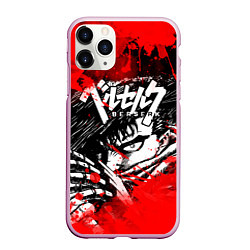 Чехол iPhone 11 Pro матовый БЕРСЕРК - BERSERK БРЫЗГИ, цвет: 3D-розовый