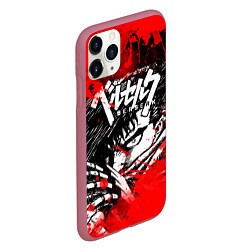 Чехол iPhone 11 Pro матовый БЕРСЕРК - BERSERK БРЫЗГИ, цвет: 3D-малиновый — фото 2