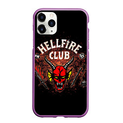 Чехол iPhone 11 Pro матовый Hellfire club, цвет: 3D-фиолетовый