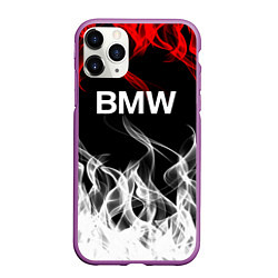 Чехол iPhone 11 Pro матовый Bmw надпись, цвет: 3D-фиолетовый