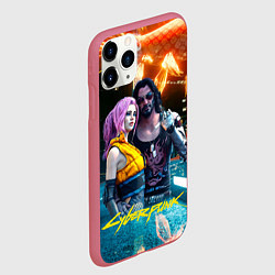 Чехол iPhone 11 Pro матовый Cyberpunk2077 Johnny Vi girl, цвет: 3D-малиновый — фото 2