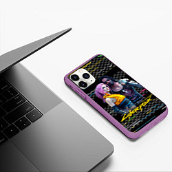 Чехол iPhone 11 Pro матовый Johnny и Vi Girl, цвет: 3D-фиолетовый — фото 2