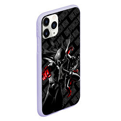 Чехол iPhone 11 Pro матовый Ванпанчмен в черных тонах, цвет: 3D-светло-сиреневый — фото 2