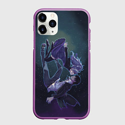 Чехол iPhone 11 Pro матовый Darker than black арт, цвет: 3D-фиолетовый