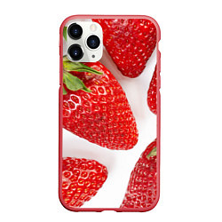Чехол iPhone 11 Pro матовый Strawberries, цвет: 3D-красный