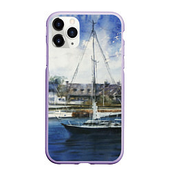 Чехол iPhone 11 Pro матовый Во французской гавани, цвет: 3D-светло-сиреневый