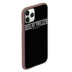 Чехол iPhone 11 Pro матовый Босс Качалки Иероглифы, цвет: 3D-коричневый — фото 2