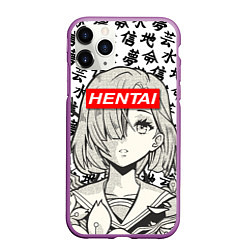 Чехол iPhone 11 Pro матовый HENTAI SCHOOL GIRL ХЕНТАЙ ШКОЛЬНИЦА, цвет: 3D-фиолетовый