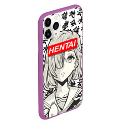 Чехол iPhone 11 Pro матовый HENTAI SCHOOL GIRL ХЕНТАЙ ШКОЛЬНИЦА, цвет: 3D-фиолетовый — фото 2