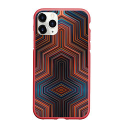 Чехол iPhone 11 Pro матовый Симметрия в геометрии цвета, цвет: 3D-красный