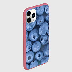 Чехол iPhone 11 Pro матовый Голубика - фон, цвет: 3D-малиновый — фото 2