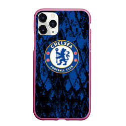 Чехол iPhone 11 Pro матовый CHELSEA F ЧЕЛСИ LOGO, цвет: 3D-малиновый