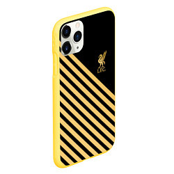 Чехол iPhone 11 Pro матовый Liverpool ливерпуль полосы, цвет: 3D-желтый — фото 2