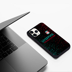 Чехол iPhone 11 Pro матовый Ливерпуль брызги красок, цвет: 3D-черный — фото 2