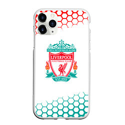 Чехол iPhone 11 Pro матовый Liverpool соты, цвет: 3D-белый