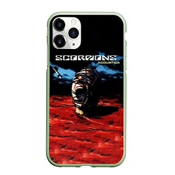 Чехол iPhone 11 Pro матовый Acoustica - Scorpions, цвет: 3D-салатовый