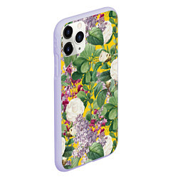 Чехол iPhone 11 Pro матовый Цветы Сирень и Белые Бегонии, цвет: 3D-светло-сиреневый — фото 2