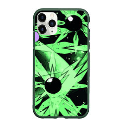 Чехол iPhone 11 Pro матовый Абстрактный узор с 3d шарами, цвет: 3D-темно-зеленый