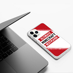 Чехол iPhone 11 Pro матовый Minecraft: таблички Best Player и Ultimate, цвет: 3D-белый — фото 2