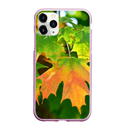 Чехол iPhone 11 Pro матовый Кленовый-лист, цвет: 3D-розовый