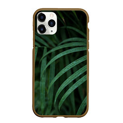 Чехол iPhone 11 Pro матовый Камуфляж-тропики, цвет: 3D-коричневый