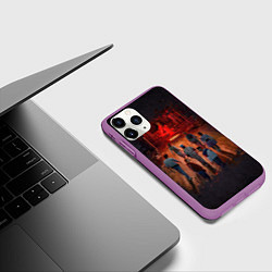 Чехол iPhone 11 Pro матовый Stranger Things 4, цвет: 3D-фиолетовый — фото 2