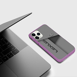 Чехол iPhone 11 Pro матовый Lexus - серая абстракция, цвет: 3D-фиолетовый — фото 2