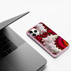 Чехол iPhone 11 Pro матовый Наикрутейший психоделический абстрактный фрактальн, цвет: 3D-розовый — фото 2